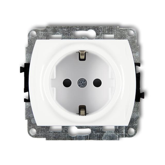 TREND Mechanizm gniazda pojedynczego z uziemieniem SCHUKO 2P+Z (przesłony torów prądowych) biały