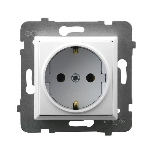 ARIA Gniazdo pojedyncze z uziemieniem schuko - kolor biały