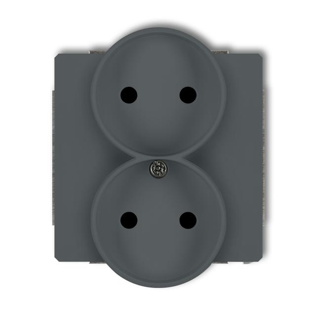 DECO Mechanizm gniazda podwójnego do ramki DECO Soft bez uziemienia 2x2P (przesłony torów prądowych)