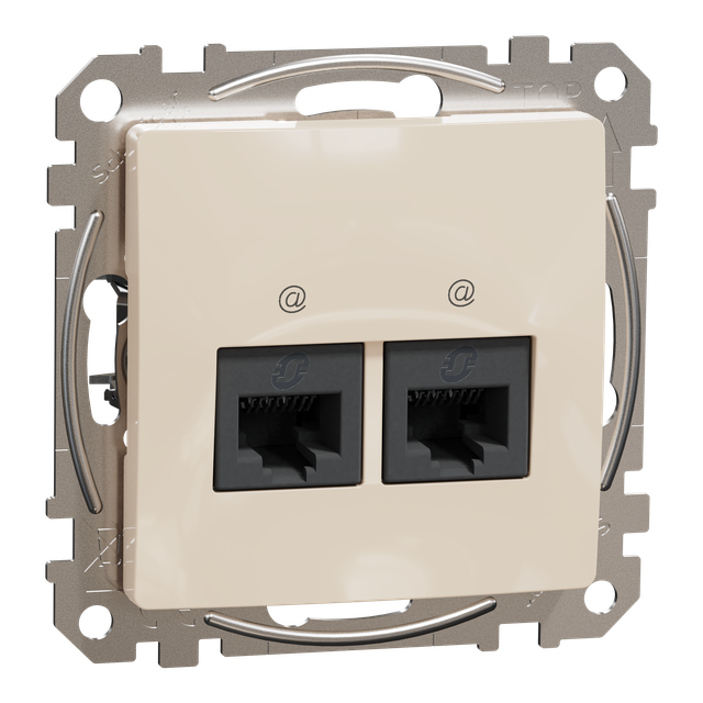 Sedna Design & Elements, gniazdo komputerowe 2xRJ45 kat.5e UTP, beżowy