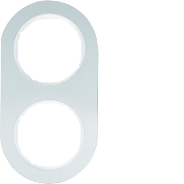 R.classic Ramka podwójna aluminium/biała Berker 10122074 WLD9200AW HAGER
