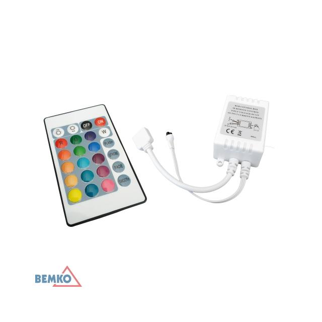 STEROWNIK LED IR 72W Z PILOTEM 24 PRZYCISKI RGB