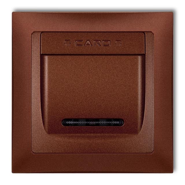 DECO Łącznik hotelowy z ramką uniwersalną pojedynczą z tworzywa DECO Soft brązowy metalik