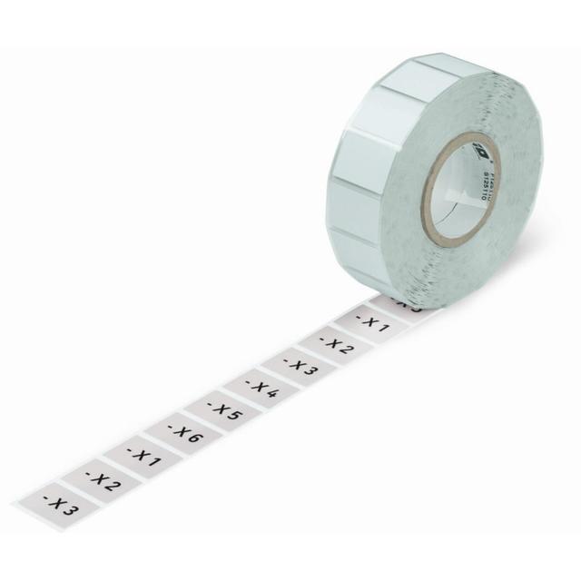 tabliczki na przycisk 22x22 mm srebrne 1000 szt./rolka