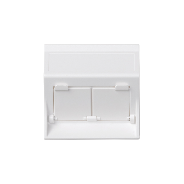 Simon Connect Płytka S500 2x RJ z osłonami skośna do adapterów MD czysta biel