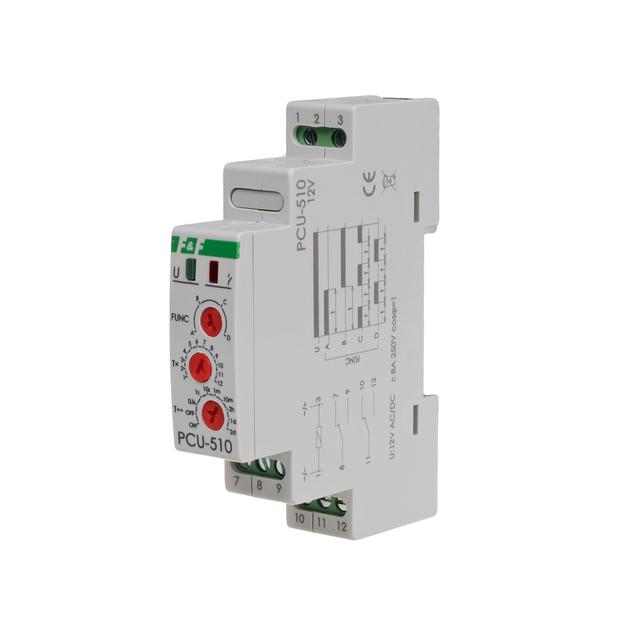 Przekaźnik czasowy styk: 2Z/R 12V AC/DC PCU-510-12V F&F