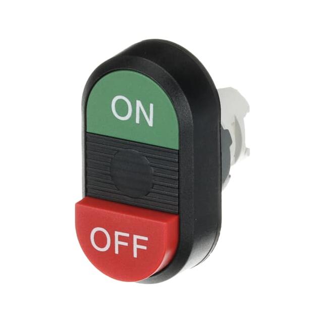 Przycisk podwójny, niepodświetlany ON-OFF czerwone pole MPD14-11B