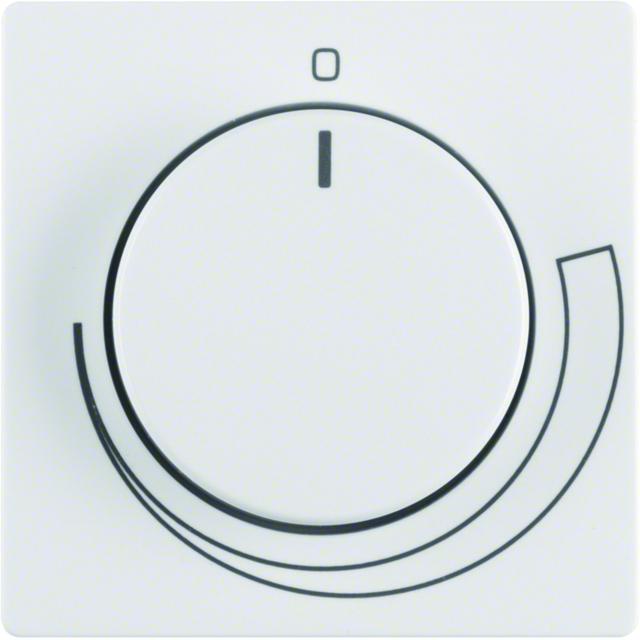 BERKER Q.1/Q.3 Płytka czołowa z pokrętłem regulacyjnym do regulatora obrotów biały 11376079 HAGER