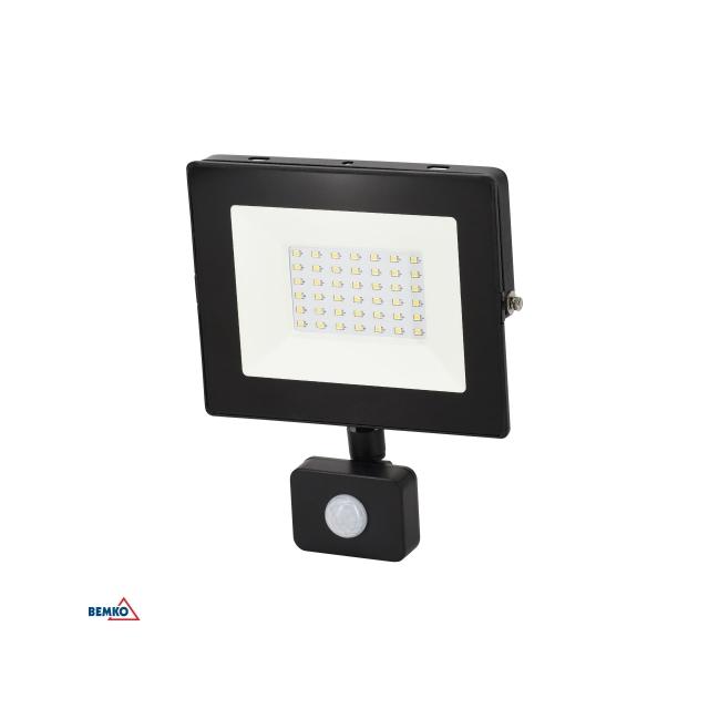 NAŚWIETLACZ LED SMD KASTEL 30W 6000K 2500LM IP65 CZARNY CZ. PIR
