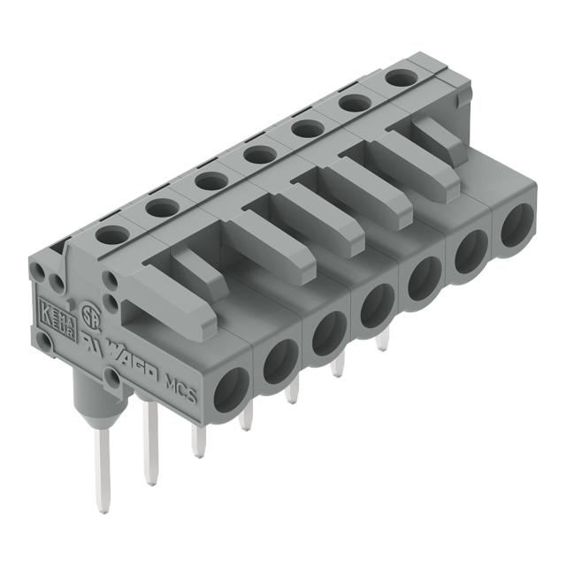 MCS-MIDI Classic gniazdo kątowe 7-bieg. szare raster 5 mm /50szt./ WAGO