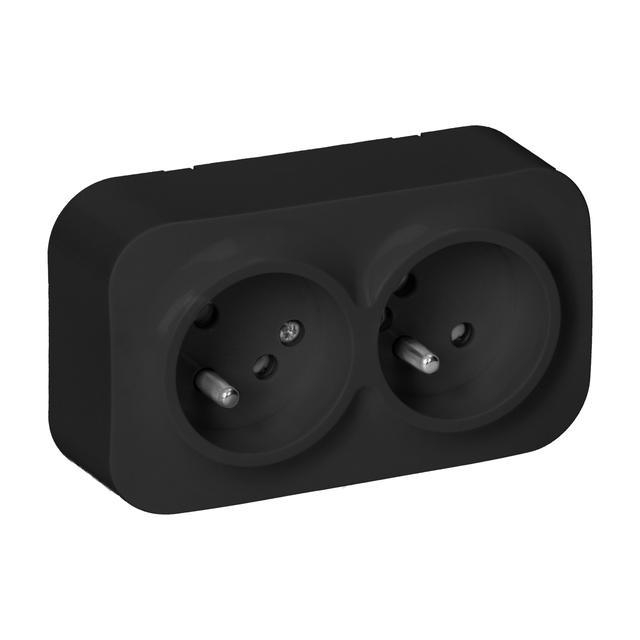 ToDo Gniazdo podwójne natynkowe ToDo IP20 czarny OR-OE-7206/B