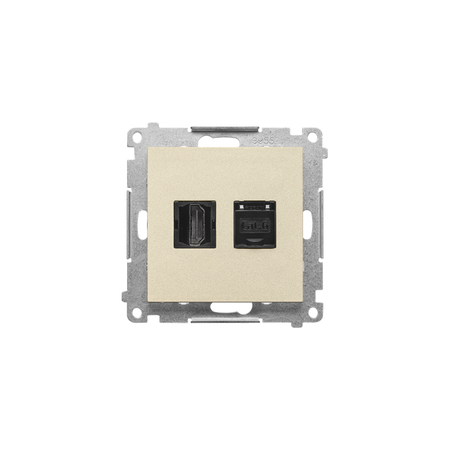 Simon 55 Gniazdo HDMI+RJ45 kat.6 Szampański mat