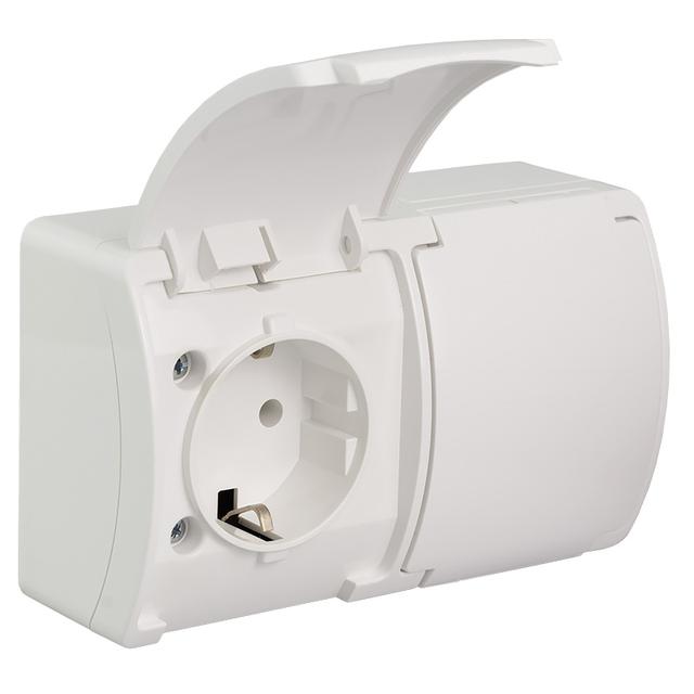 VG-Koala Gn. podw. 2x2P+Z-CHUKO n/t IP44 białe Z-lapką białą VG 182-01 61.396 OPATÓWEK
