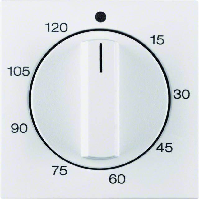 BERKER Q.x Płytka czołowa z pokrętłem Regulator do łącznika czasowego 0-120 min aluminium aksamit 16336084 16331909 HAGER