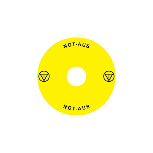 Ex9P1 H S9DE Naklejka wyłącznika awaryjnego do Ex9P1 H średnica 90mm samoprzylepna żółta DE 106812