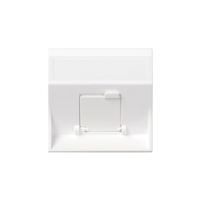 Simon Connect Płytka S500 1x RJ z osłoną skośna do adapterów MD czysta biel