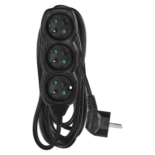 Przedłużacz 3 gniazda 5m czarny PC0315 EMOS