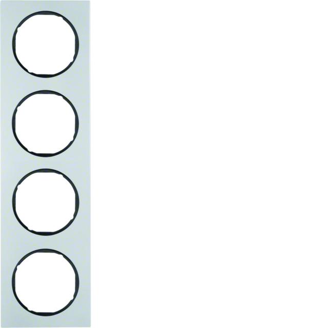 BERKER R.3 Ramka poczwórna aluminium/czarny 10142284 HAGER