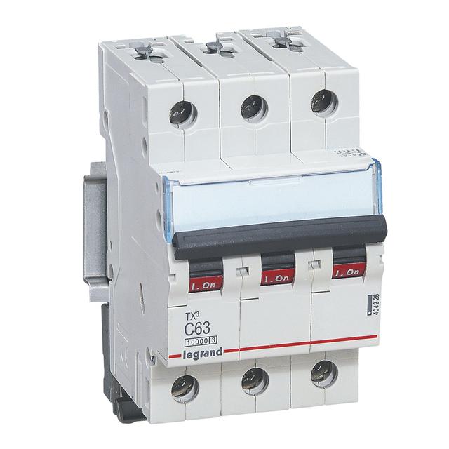 WYŁĄCZNIK NADPRĄDOWY S 313 3P C 63A 10000A SERII TX3, Legrand