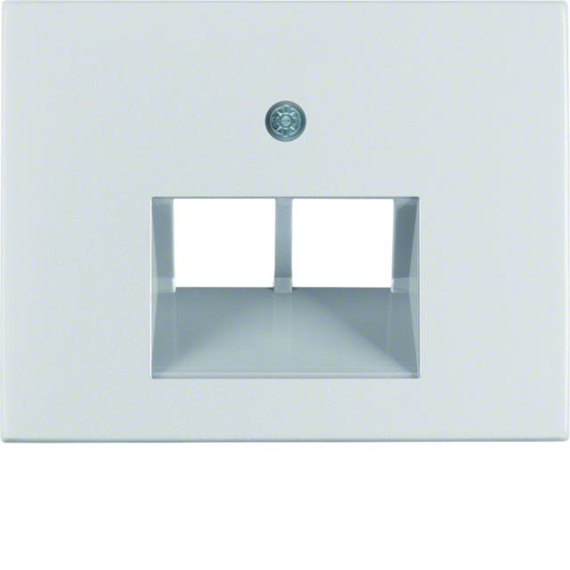 BERKER K.5 Płytka czołowa do gniazda przyłączeniowego UAE podwójna komp./tel. aluminium 14097003 HAGER