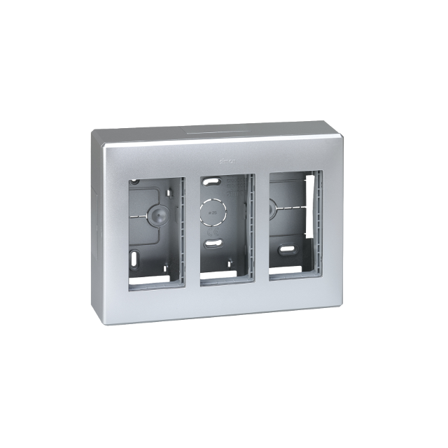 Simon Connect Obudowa natynkowa S500 3-modułowa 6x K45 kompletna aluminium