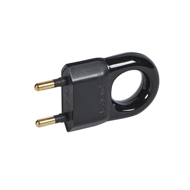 Wtyczka 2P 2,5A Plastikowa Czarna Z Pierścieniem Helmo 050309 LEGRAND