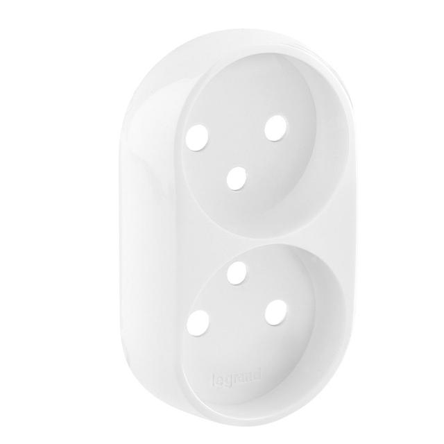 Valena Allure Plakietka Biała Gniazda Podwójnego 2x2P+Z 753995 LEGRAND