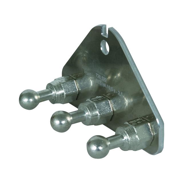 Płyta przyłączenia uziemienia z 3 kulowymi punktami mocowania fi 20 mm