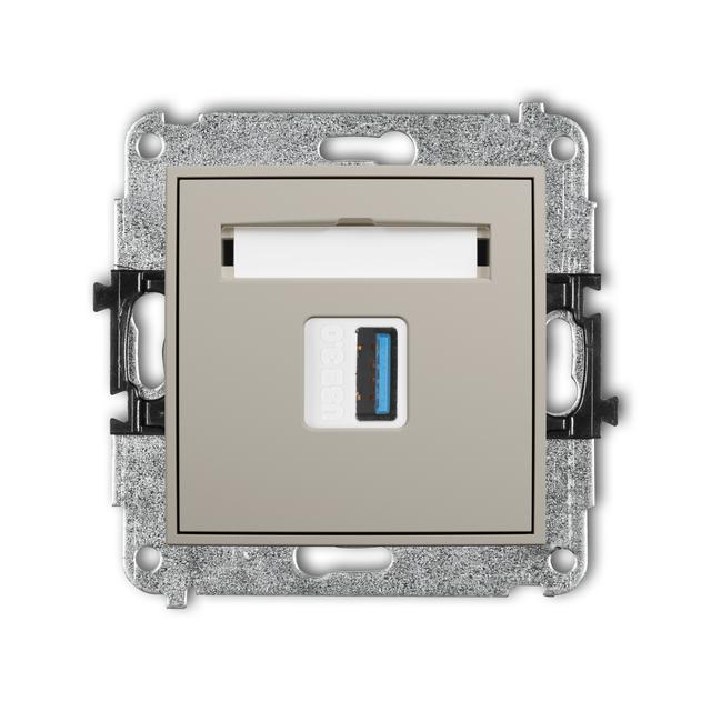 ICON Mechamizm gniazda pojedyncze USB typ A-A 3.0 taupe 60IGUSB-5 KARLIK