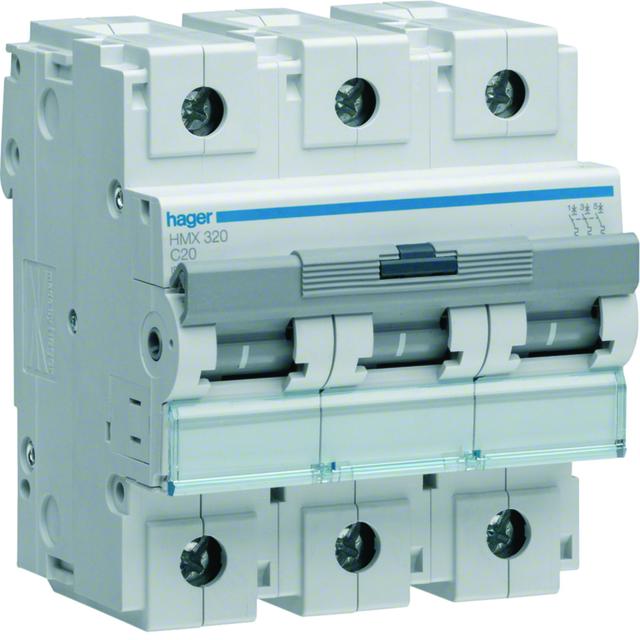 MCB Wyłącznik nadprądowy 50kA 3P C20A HMX320 HAGER