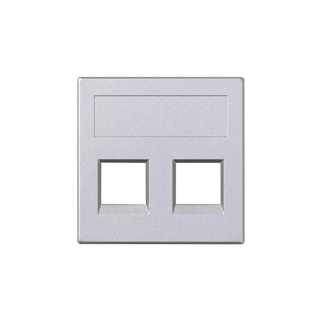 Simon Connect Płytka S500 2x RJ bez osłon NEXANS aluminium