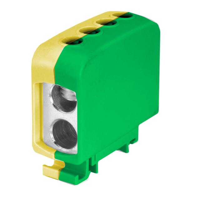 ZGG2x35/2x35z-g ,  Złączka sz. gwint. AL/CU, 2 x 35 mm2 / 2 x35 mm2, TS 35/ 1 tor, żółto-zielony