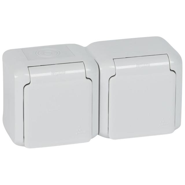 Forix IP44 Gniazdo Podwójne Z Uziemieniem 16A 250V Szare 782397 LEGRAND
