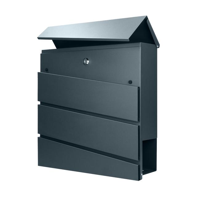 Skrzynka na listy BORNEO z galwanizowanej stali z gazetnikiem antracyt MB-1/A ORNO