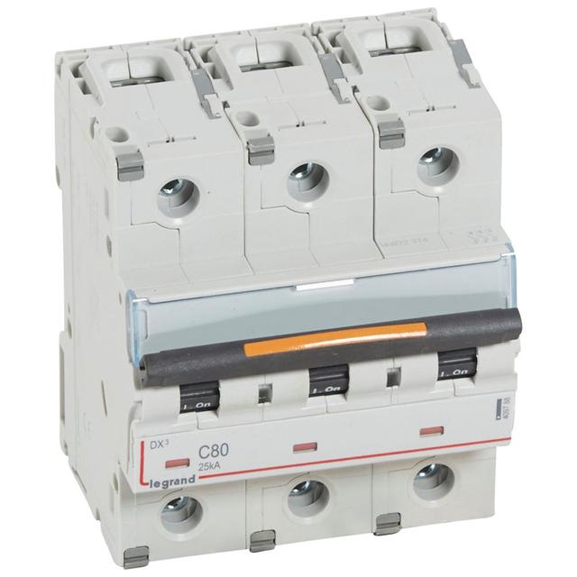 Wyłącznik Nadprądowy S323 C80 3P 80A 25Ka DX3 409788 LEGRAND