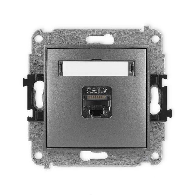 ICON Mechanizm gniazda komputerowego pojedynczego 1xRJ45, kat. 7, ekranowany, 8-stykowy grafitowy