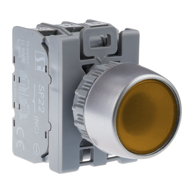 PRZYCISK KRYTY PODŚW BSP ŻÓŁTY 2ZW1ROZ AC(24V-230V),DC(24V-110V)"STOP"