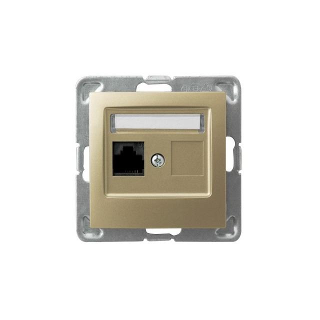 IMPRESJA Gniazdo komputerowe pojedyncze, kat. 5e MMC - kolor złoty metalik