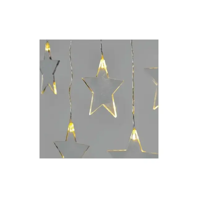Dekoracje - 8 LED sople gwiazdki 45x84 cm ciepła biel, IP44, timer