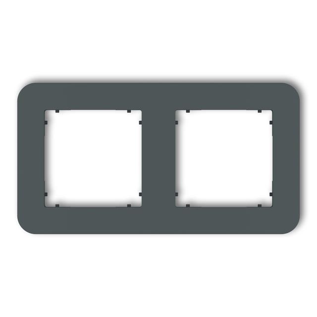 MINI Ramka uniwersalna podwójna zaokrąglona z tworzywa grafitowy mat