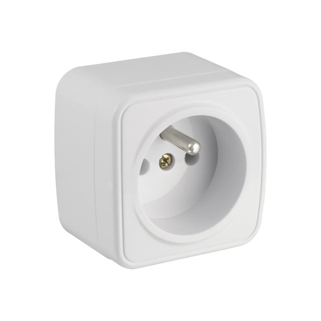 GNBP250 Gniazdo n/t pojedyncze białe 2P+Z 250V 16A 51.801 OPATÓWEK