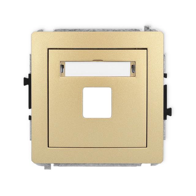 DECO Mechanizm gniazda multimedialnego pojedynczego bez modułu (standard Keystone) złoty
