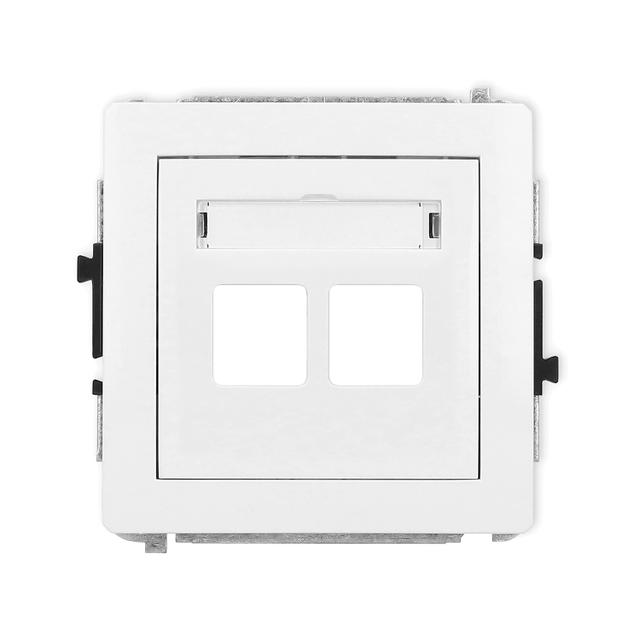 DECO Gniazdo antenowe multimedialne podwójne bez modułu (standard Keystone) biały DGM-2P KARLIK