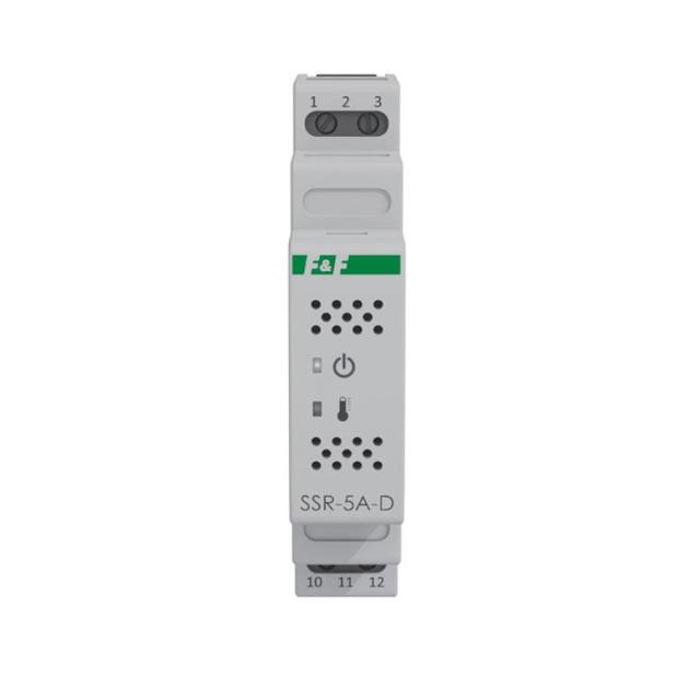 Przekaźnik półprzewodnikowy 12/24V AC/DC 5A sterowania odbiornikami zasilanymi 230V AC montaż DIN F& SSR-5A-D F&F