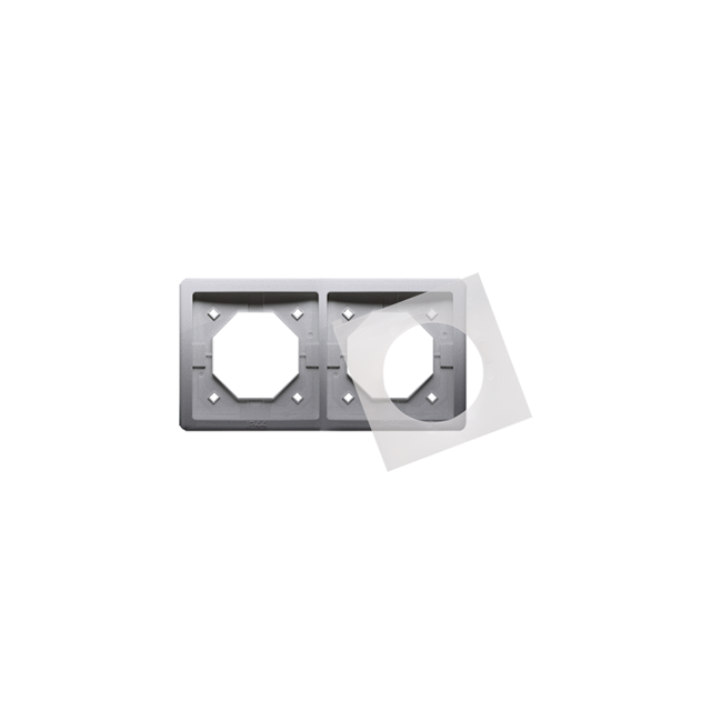 Simon Basic Standard Ramka 2-krotna do wersji bryzgoszczelnej IP44 z kompletem uszczelek stal inox BMR2B/21 KONTAKT