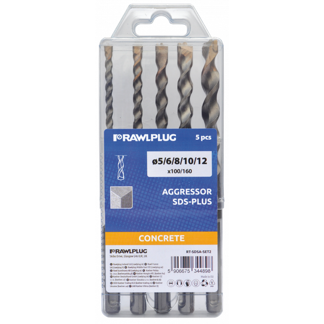 Zestaw wierteł 3szt. 6,8,10x100x160 mm AGGRESSOR SDS plus RT-SDSA-SET1 RAWLPLUG