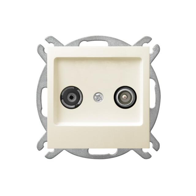 AS Gniazdo RTV przelotowe 16-dB - kolor ecru