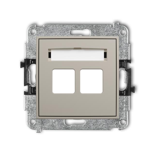 MINI Gniazdo antenowe multimedialne podwójne bez modułu (standard Keystone) taupe 60MGM-2P KARLIK