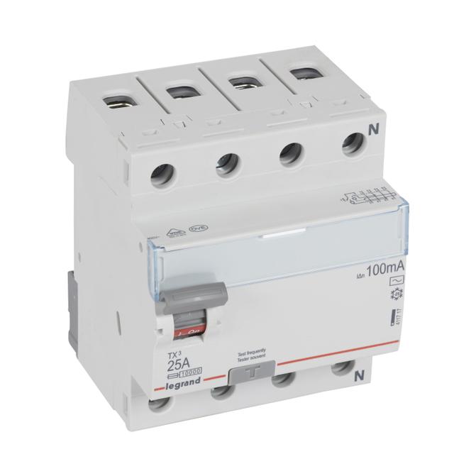 Wyłącznik Różnicowoprądowy P 304 4P 25A 100Ma Typ AC TX3 411717 LEGRAND