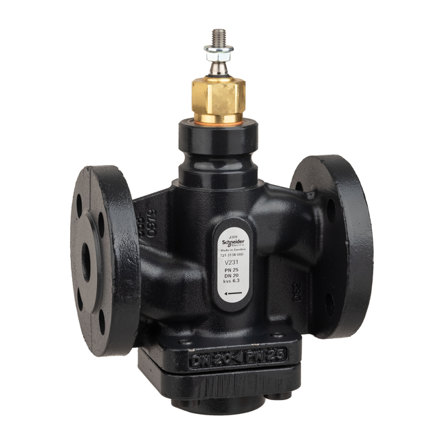 V231, zawór regulacyjny, 2-drogowy, DN20, kvs 6,3, przyłącze kołnierzowe, medium -20…150°C, PN25